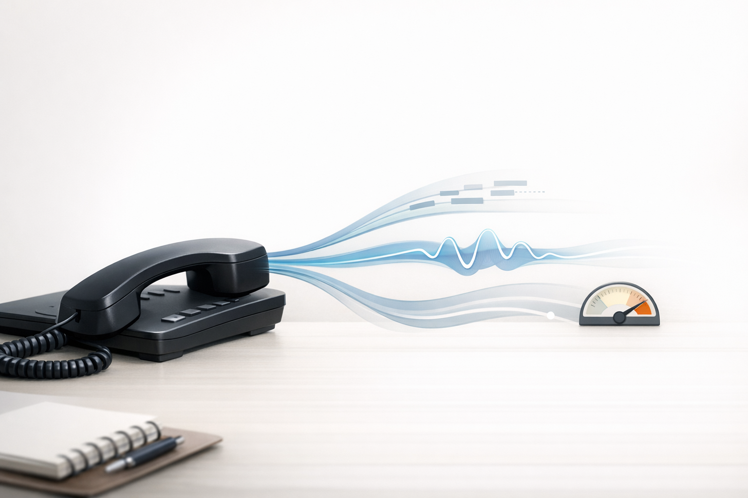 Conceptual illustration of real-time caller sentiment detection in an AI voice system