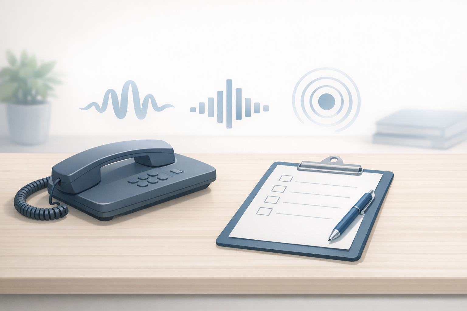 Conceptual illustration of a phone and checklist representing a customer call experience audit