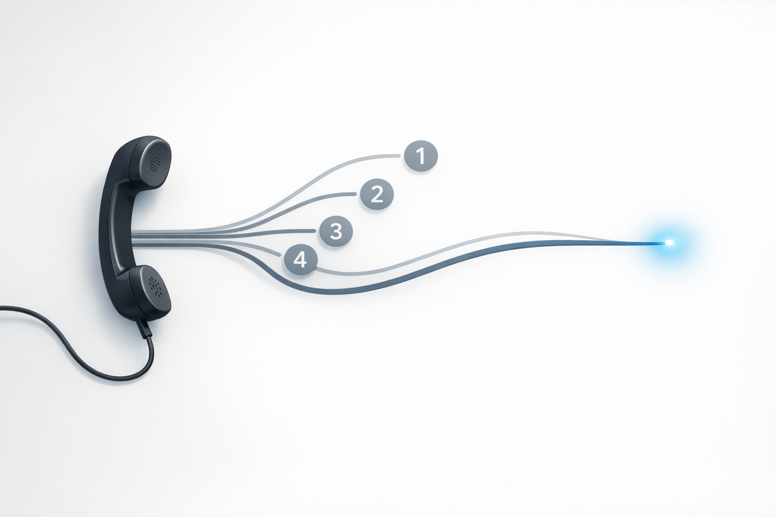 Conceptual illustration of multiple call tracking numbers converging into one consistent branded phone experience