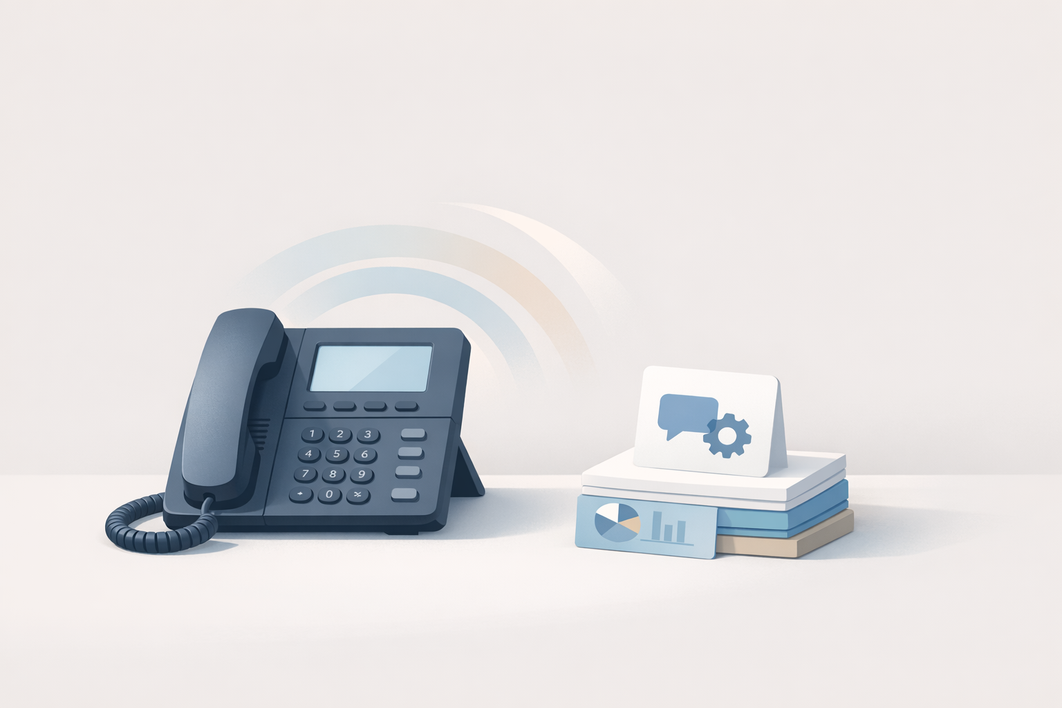 Conceptual illustration of on-hold messaging used for SaaS customer education during support calls